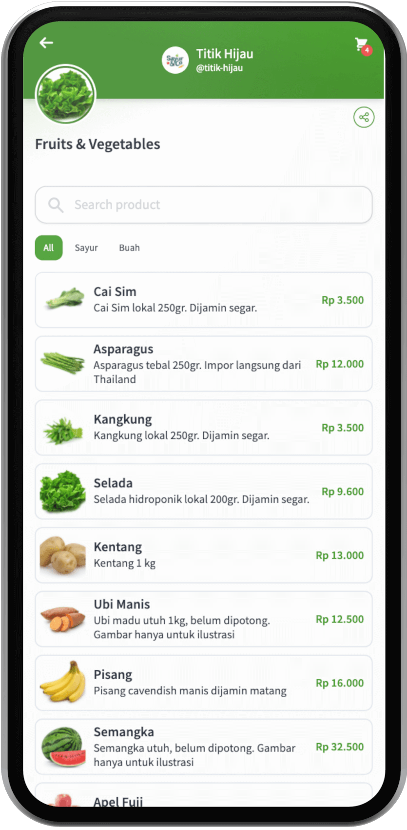 Fruits and Vegetables